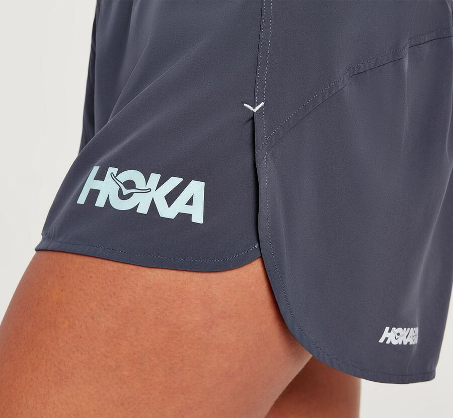 Hoka One One Şort Kadın Mavi - Performance - ZP6827501